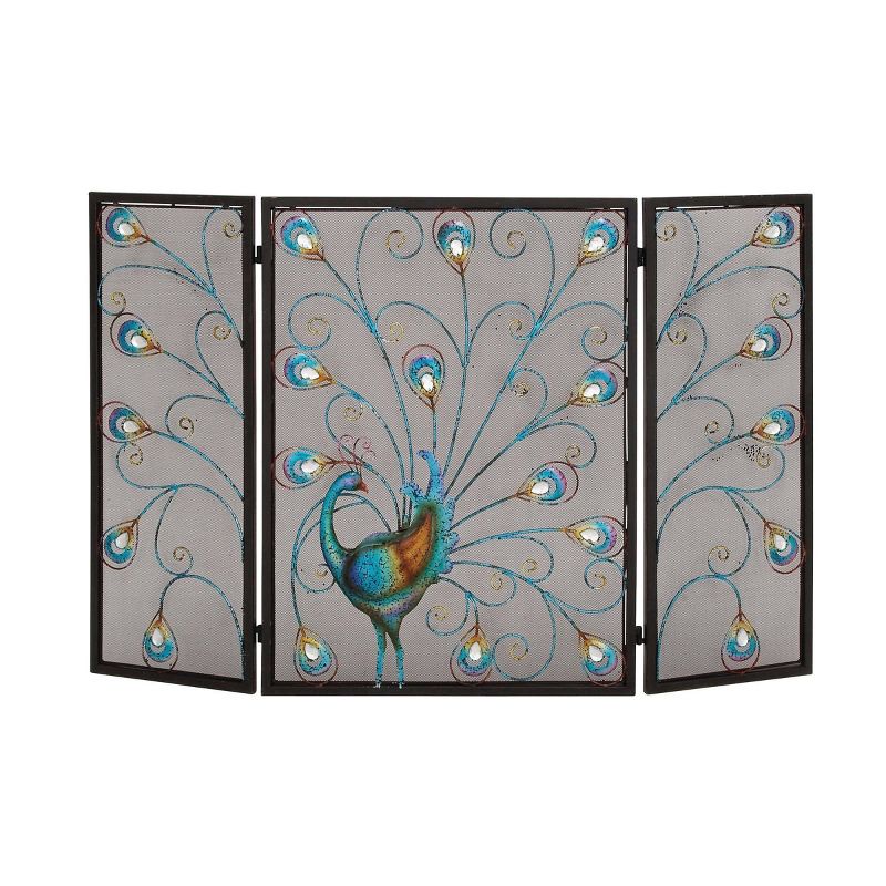 Eclectic Metal Fireplace Screen - Olivia &#38; May, 1 of 28