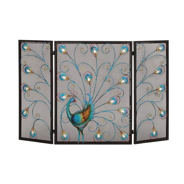 Eclectic Metal Fireplace Screen - Olivia & May