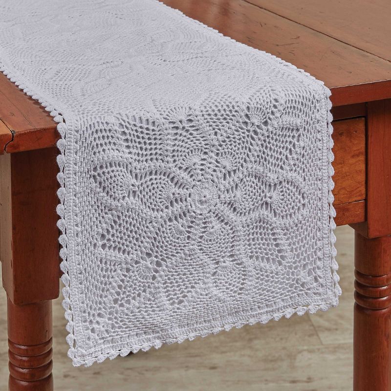 Park Designs Kadia Crochet Lace Table Runner 13" X 36", 1 of 4