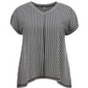 GRACE & GRANDEUR Women's Plus Size Drop Shoulder Vertical Stripe Short Sleeve V Neck Blouses - 4 of 4