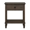 VYNXARIA French-Inspired Design Nightstand,Classic night stand with open storage,Brown - 4 of 4