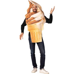 Imposta Costumes Adult Get Real Soft Serve Ice Cream Cone Costume Bodysuit One Size - 1 of 1