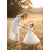 2Bunnies 2 Piece Lace Top Tulle Skirt Boho Rustic Baby Girl Dress Set - 4 of 4