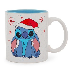 Silver Buffalo Disney Lilo & Stitch Santa Hat Ceramic Mug | Holds 20 Ounces - 1 of 4