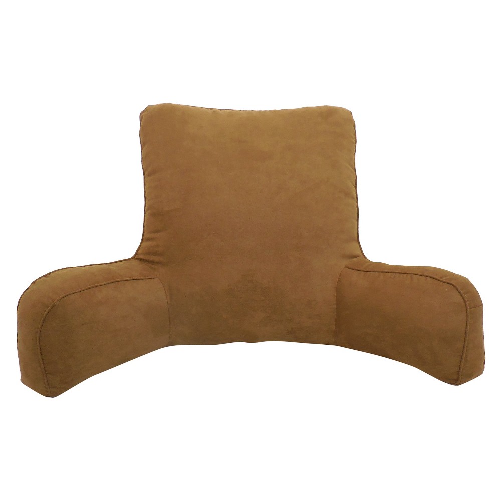 Photos - Other interior and decor Brown Suede Solid Color Oversized Bed Rest Lounger Support Pillow - Elemen