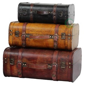 Vintiquewise Colored Vintage Style Luggage Suitcase/Trunk - 1 of 3