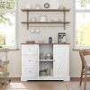 Sideboard Buffet Cabinet with Storage, 55" Kitchen Cabinet, 3 Drawers and 2 Doors, Coffee Bar Cabinet with Rubberwood Tabletop - 4 of 4