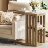 Tribesigns 3-Tier C Shaped End Table for Couch, Wooden Narrow Side Table for Living Room, Small Bedside Nightstand for Bedroom, Brown - 4 of 4