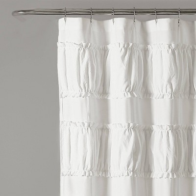White Ruffle Shower Curtains Target, Ruffle Shower Curtain Bed Bath And Beyond