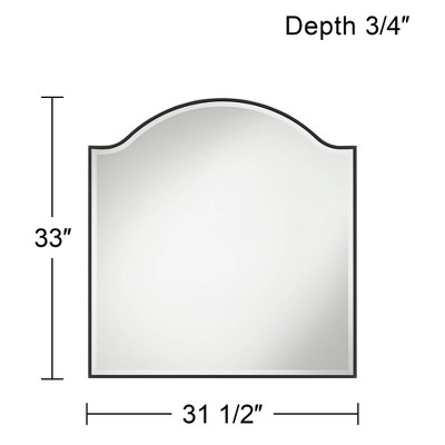 Arch Top Square Vanity Wall Mirror with Matte Black Frame