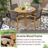 Costway Set of 4 Patio Dining Chairs Outdoor Acacia Wood Rattan Armchairs Garden Balcony - 4 of 4