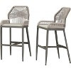 PURPLE LEAF 2 Pieces Bar Stools Patio Modern Rattan Barstools Aluminum Woven Tall Bar Chairs with Cushions for Outdoor Kitchen Island Garden - 2 of 4
