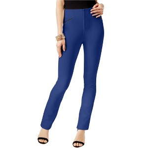 I.N.C International Concepts Womens Faux Leather Casual Trouser Pants, Blue, 18 Short - 1 of 1