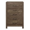Okak Farmhouse Style 2/5-Drawer Nightstand with Black Metal Hardware, Wood Chest for Bedroom - 2 of 4