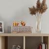 Mela Artisans 3-Slot Wooden Desk Organizer, Work Desk, Bathroom, Cutlery Caddy, Pencil Caddy, Office Supplies Organizer, Grey Over Natural/Black - 4 of 4