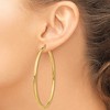 Black Bow Jewelry 3mm x 70mm 14k Yellow Gold Polished Round Hoop Earrings - 3 of 4