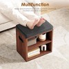 SEVOBAL Small Shoe Bench Entryway with Cushion Shoe Benches with Storage Seating Seat Entryway Shoe Rack Entryway Show Racks, Brown, 15.35"*11.4"*16" - 3 of 4