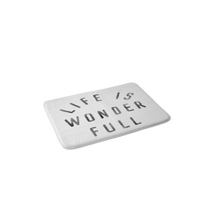 Life is Wonderful' Memory Foam Bath Rug - Deny Designs - 1 of 3