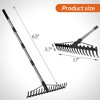 Walensee 2-Piece Yard Cleanup & Soil Prep Kit, Heavy-Duty 5.4FT Bow Rake with 17 Steel Tines & Efficient Leaf Grabber Rake with Steel Claw - 3 of 4