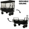 YONWAY Collapsible Wagon with Canopy & Mosquito net,Foldable Wagon Utility Outdoor Cart,480Lbs Weight Capacity for Camping,Shopping Use - 4 of 4