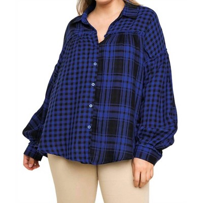 Women's Plaid & Checkered Button Up Top - umgee