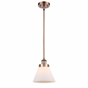 Cone - 1 Light Stem Hung Mini Pendant In Industrial Style-10 Inches Tall and 8 Inches Wide - 1 of 1