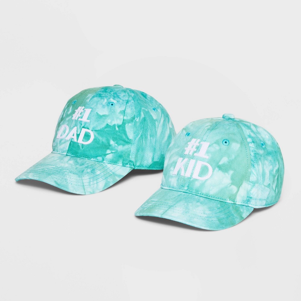 Men's 2pc Tie-Dye with Felt Embroidery Number 1 Dad/Kid Hat - Goodfellow & Co™ Green