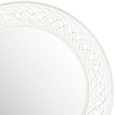 Round Braided Chain Decorative Wall Mirror White - Safavieh