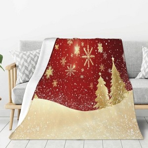 Lomsoe Christmas Pine Tree White Winter Couch Throw Blanket Flannel Soft Blanket for Living Room Bed Sofa Travel Office Camping. - 1 of 4