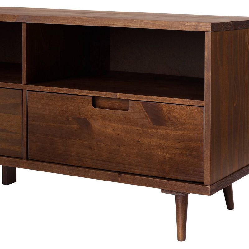 Cara 3 Drawer Mid-Century Modern 3 Drawer TV Stand for TVs up to 80" - Saracina Home, 5 of 24