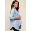 PinkBlush Light Blue Chambray Maternity Rolled Cuff Shirt - 2 of 4
