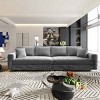 102.4 Inch Convertible Lounge Sofa with 3 Ottomans, 4-Seat Cloud Couch with Cushions, Corduroy Lounge Sofa with Wood Frame-Coolbibila - 3 of 4