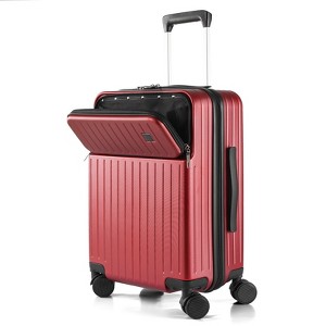 SUGIFT Modern 20″ Carry-On Luggage with Front Pocket, TSA Lock, Spinner Wheels, and Organized Interior - 1 of 4