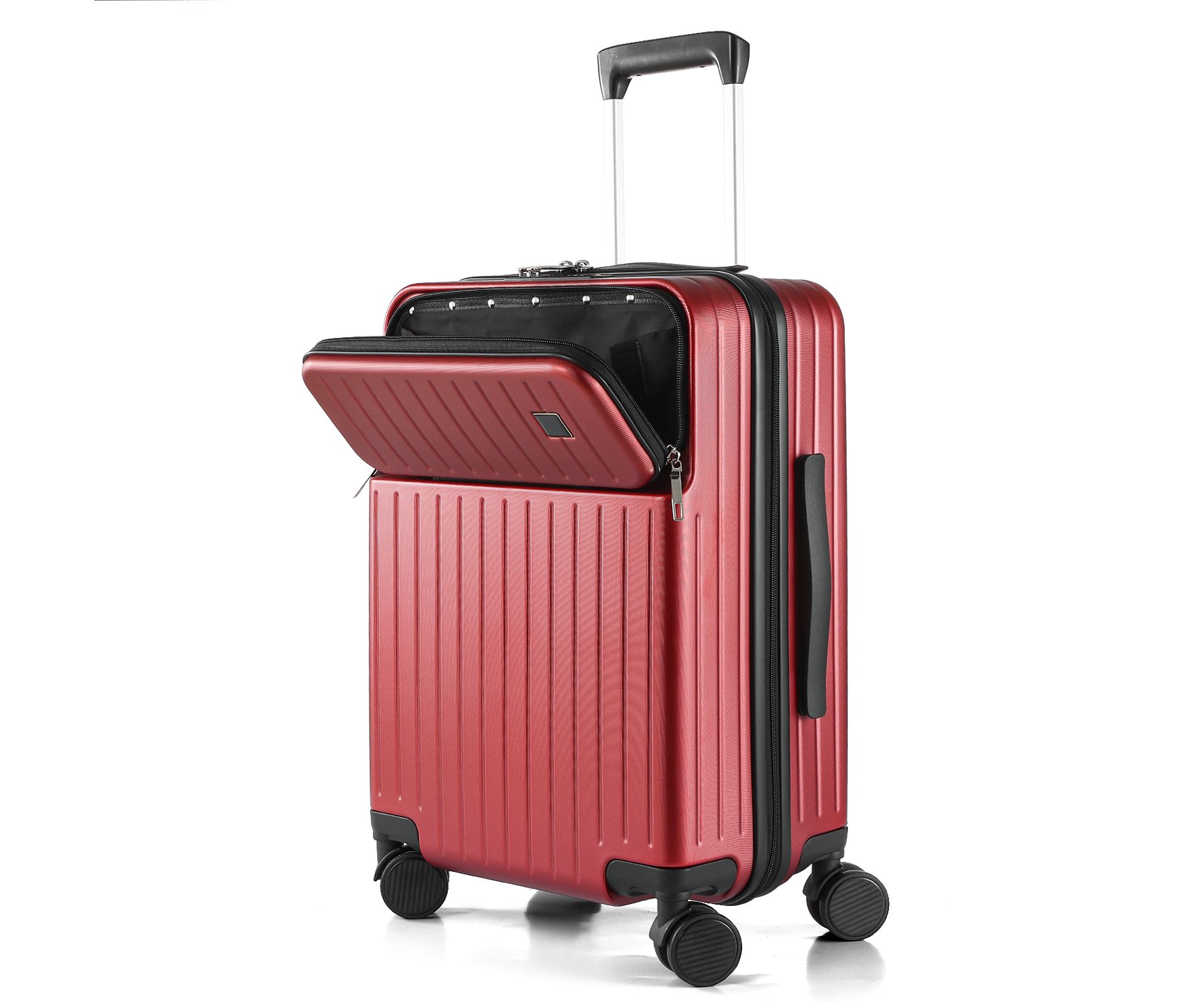 SUGIFT Modern 20″ Carry On Luggage with Front Pocket, TSA Lock, Spinner Wheels, and Organized Interior