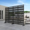 47-inches W x 72-inches H Black Galvanized Sheet Screen Outdoor and lndoor Divider for Balcony Patio Garden Room Divider (Shutter-B) - 4 of 4