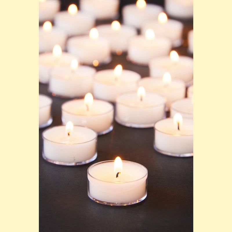 tagltd Unscented Basic Clear Cup Tealight Candle 25 Pack, 4 of 8