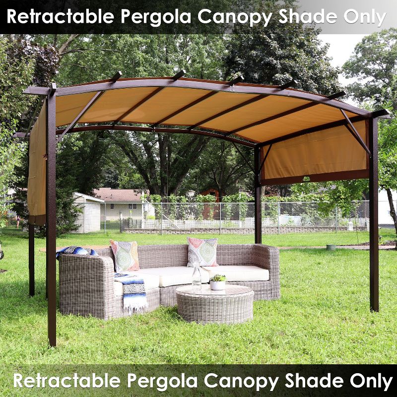 Sunnydaze 9 x 12 Polyester Retractable Pergola Canopy Shade, 5 of 10