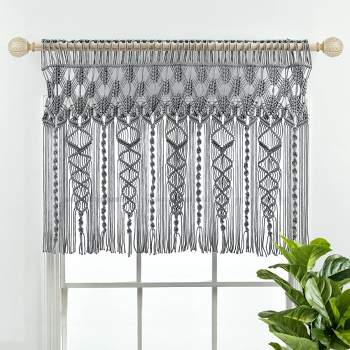 30"x40" Boho Macrame Textured Cotton Window Valance - Lush Décor
