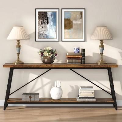 Hommoo 70.9 Inch Long Sofa Table with Shelves