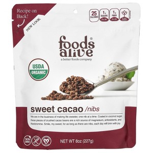 Foods Alive Organic Sweet Cacao Nibs, 8 oz (227 g) - 1 of 2