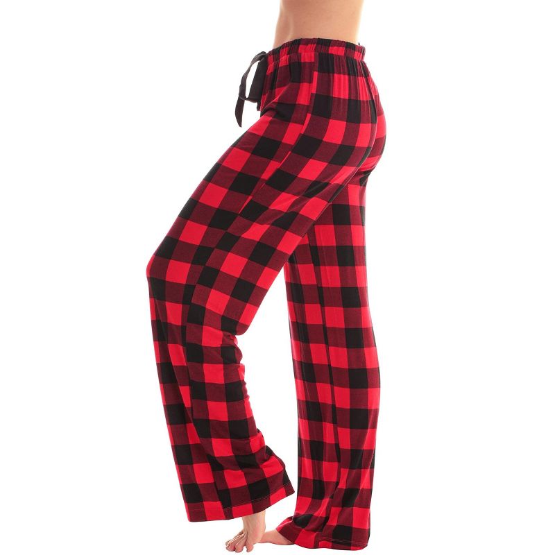 #followme Womens Ultra-Soft Rayon Spandex Knit Pajama Pants - Buffalo Check PJs, 2 of 4