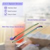 Unique Bargains Stainless Steel Long Handle Round Shaped Drinking Spoon Straws with Cleaning Brushes 2 Pcs - 3 of 4