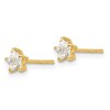 Black Bow Jewelry Kids 4mm Cubic Zirconia Star Shaped Stud Earrings in 14k Gold - 2 of 4
