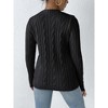 Womens Sweater Tops Crew Neck Long Sleeve Pullover Casual Cable Knit Sweater - 2 of 4