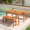 Costway 48 Inches Outdoor Dining Table for 4-6 People with Slatted Tabletop for Lawn Garden - 4 of 4