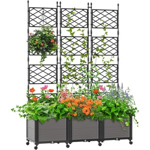 DoCred Raised Garden Bed Planter with Trellis & Wheels – Tomato Cage Planter Box for Climbing Vegetables, Indoor & Outdoor Use, Single & Multi-Pack - 1 of 4