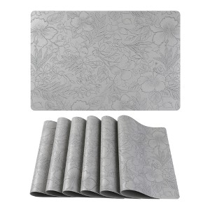 REGALWOVEN Faux Leather Non-Slip Heat-Resistant Washable Placemats 18 x 12 Inch 6 Pcs - 1 of 4