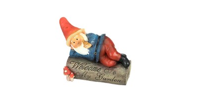Gideon Garden Gnome Welcome Sign Resin Statue