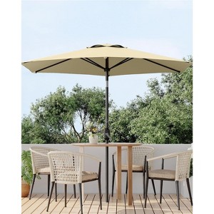 10FT Outdoor Patio Umbrella with Crank and Tilt – UV-Resistant Waterproof Market Umbrella with 8 Ribs for Garden, Deck, Backyard, Pool - 1 of 4