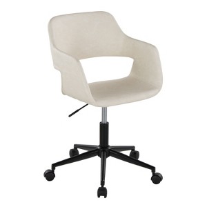Sapphtopaz Modern Office Chair with Open Back Upholstered Height Adjustable Swivel Task Chair with Matel Base Vanity Chair for Home Office - 1 of 4